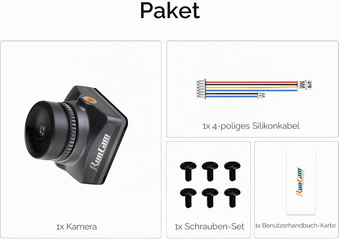 FPV-Kamera RunCam Phoenix 2 SE - Spezialedition Mikro-Drohnen-Kamera mit Linsenabdeckung, 5,8 GHz, F