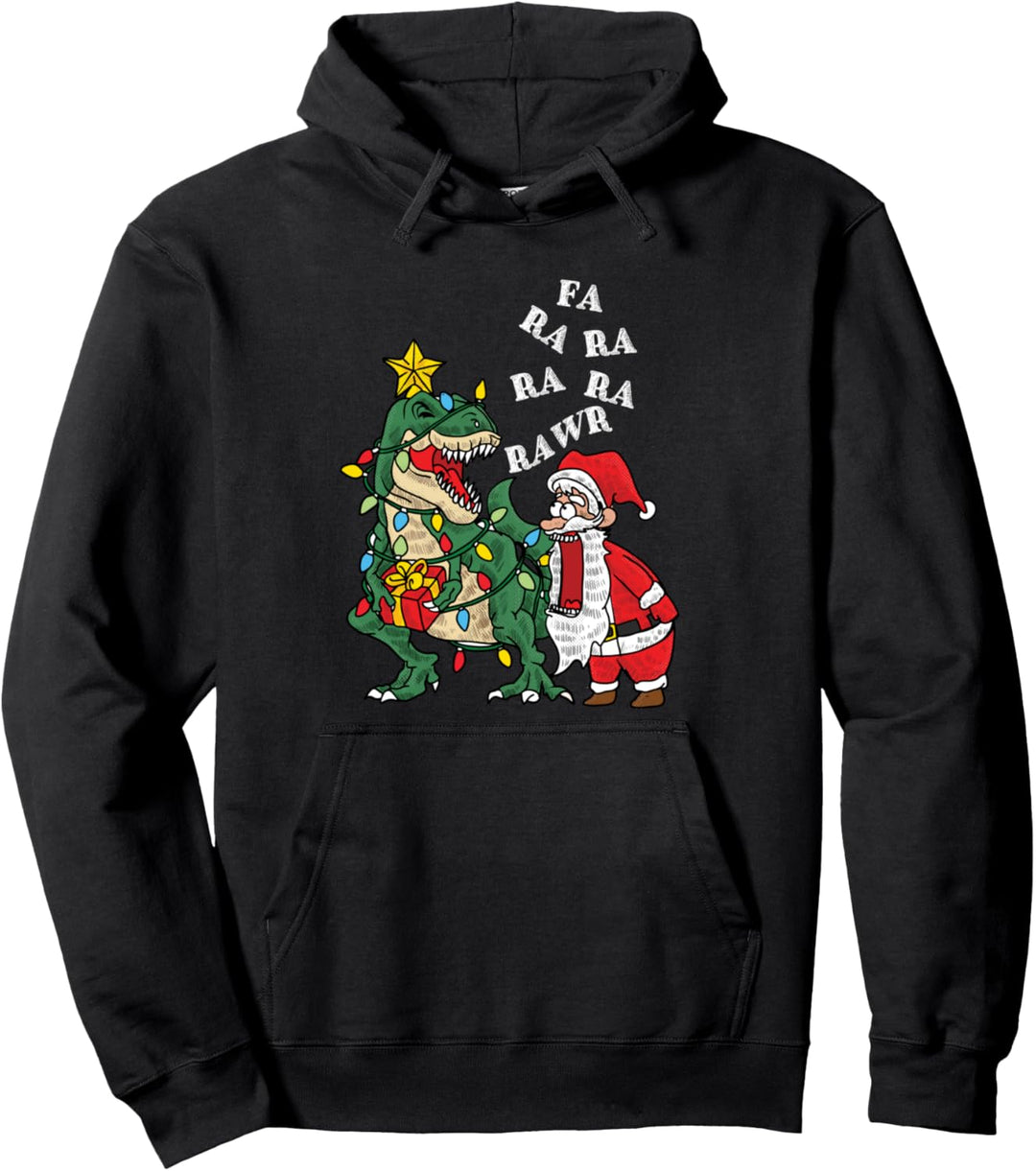Funny Dinosaur Fa Ra Ra Rawr Rawr Christmas Funny T-Rex Xmas Pullover Hoodie