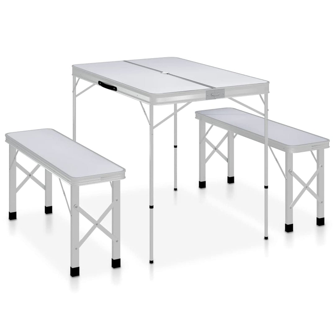 ZEYUAN Klappbarer Campingtisch mit 2 Sitzbänken, Camping Tisch Stuhl Set, Picknick Set, Camping Sitz
