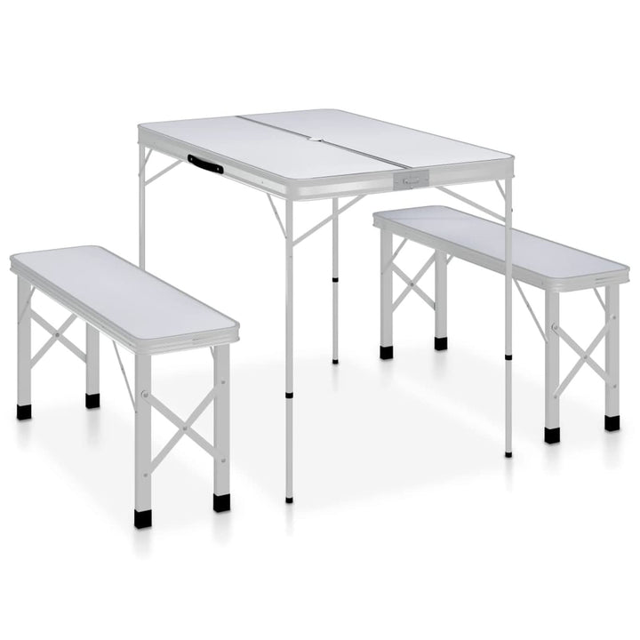 ZEYUAN Klappbarer Campingtisch mit 2 Sitzbänken, Camping Tisch Stuhl Set, Picknick Set, Camping Sitz