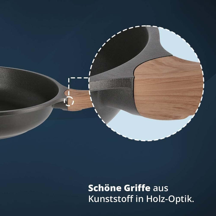 KHG Pfannenset 2-teilig Bratpfanne 24 cm &amp; 28 cm Ø, Induktion, Antihaftbeschichtung, Pfanne aus Alum