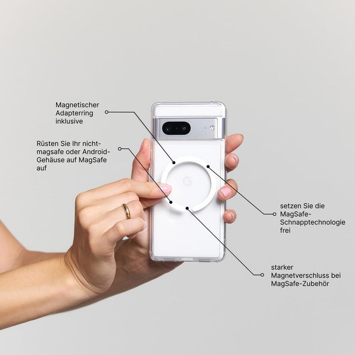 PopSockets: PopGrip Round für MagSafe - Inklusive Adapterring für MagSafe - Ausziehbarer Sockel und