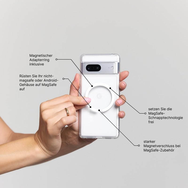 PopSockets: PopGrip Round für MagSafe - Inklusive Adapterring für MagSafe - Ausziehbarer Sockel und