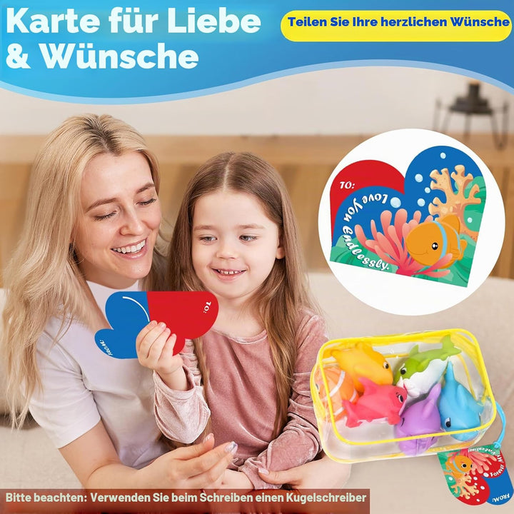 Oriate Infantino Badewannenspielzeug，6PCS Shark Meerestiere Figuren Baby Spielzeug，Kinderdusche Pool