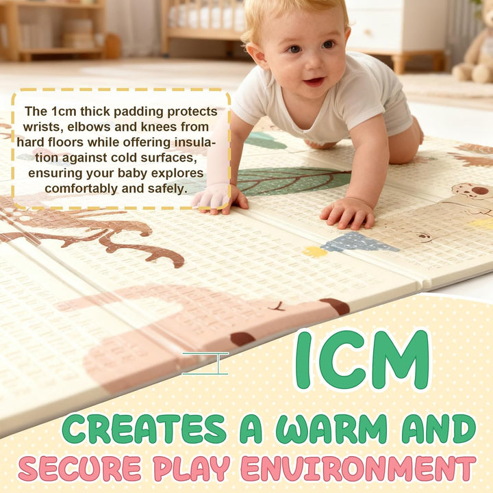 Soontrans Krabbelmatte Baby, Spielmatte Baby Faltbar, 180x120x1cm, Play Mat for Babies Doppelseitige