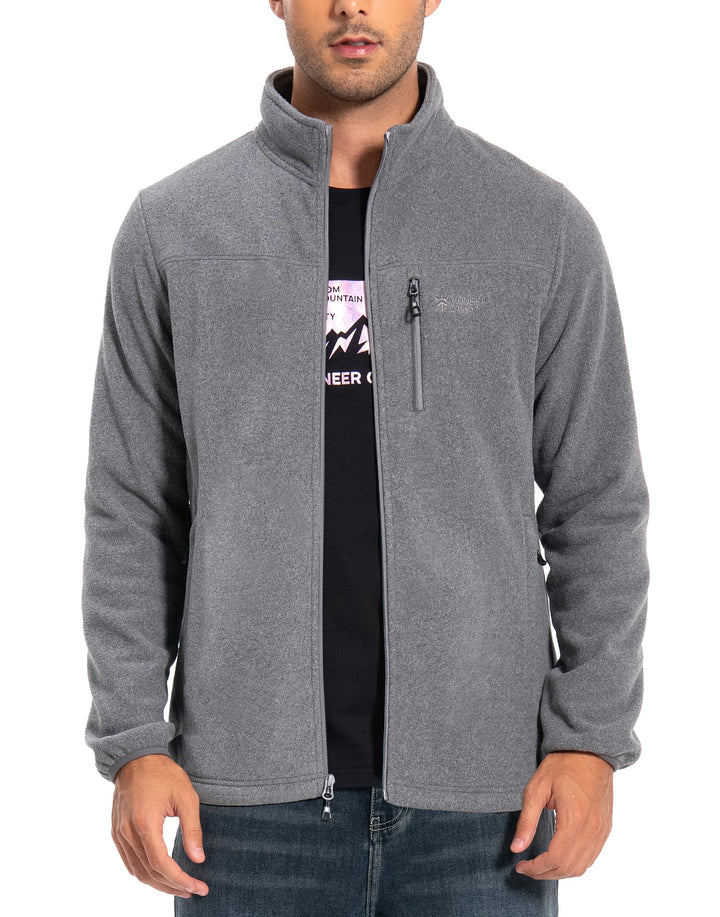 Pioneer Camp Herren Fleecejacke Full Zip Outdoor Polar Leicht Winddicht Jacke mit Reissverschluss, H