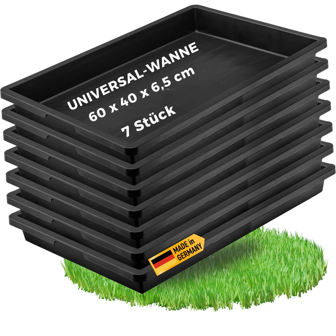 UDOPEA Manna Profi Pflanzschale 60 x 40 x 6,5 cm stabile Gewächshaus-Wanne ohne Bodenlöcher wasserdi