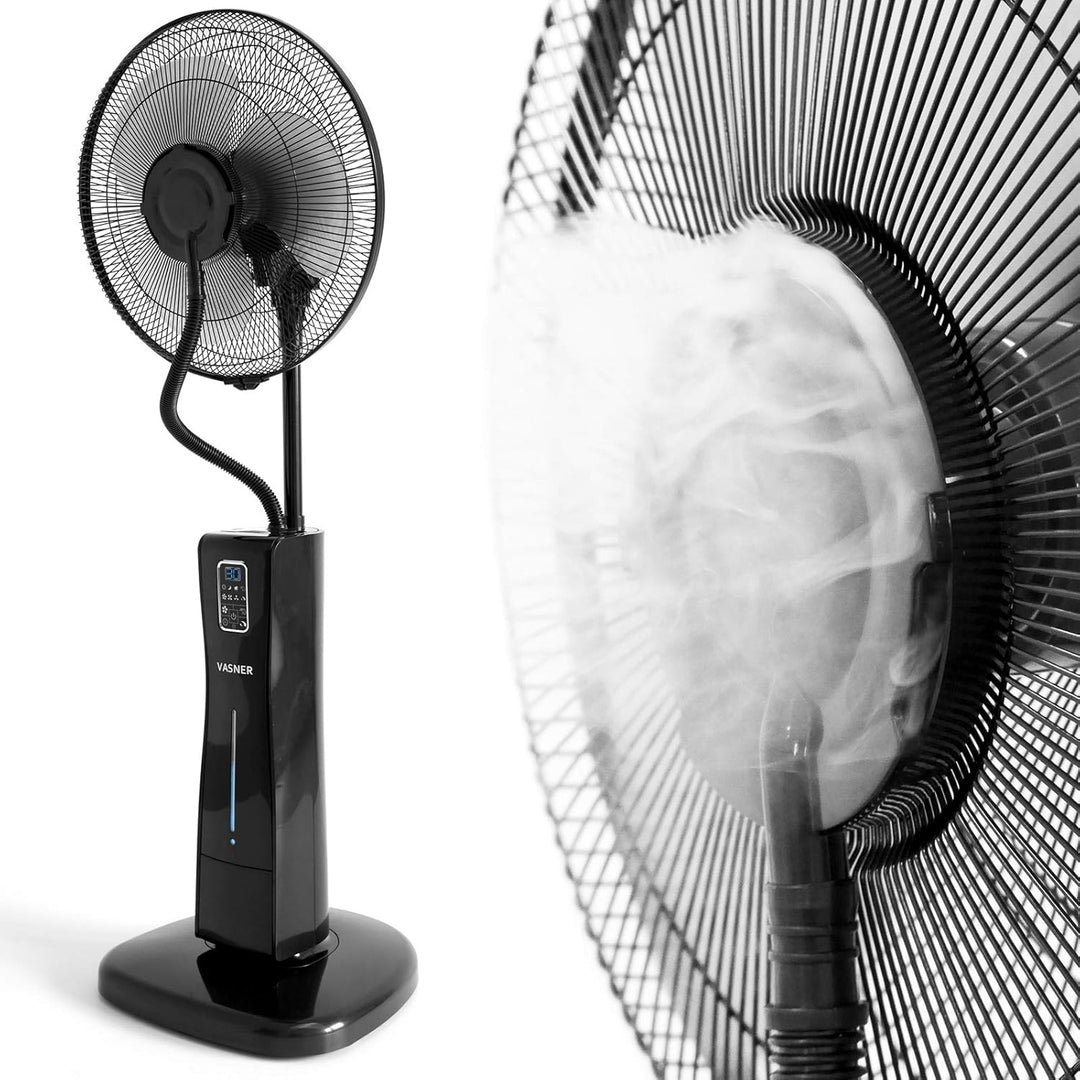 VASNER Cooly Ventilator mit Wasserkühlung leiser Standventilator mit Fernbedienung Timer & Sprühnebe