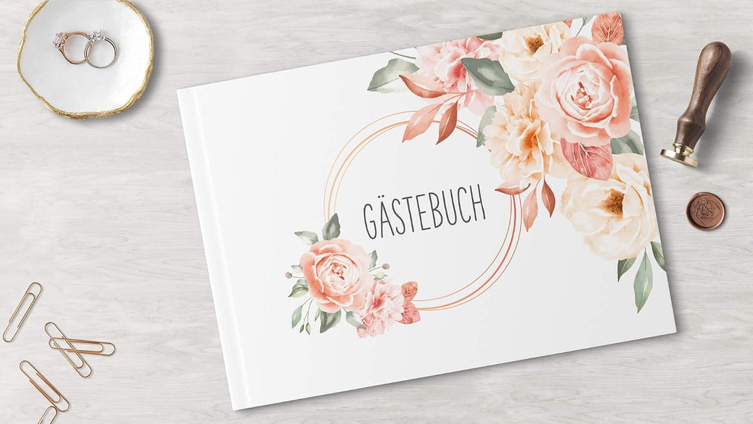 Gästebuch Hochzeit | 104 Seiten | Hardcover DIN-A4 - ohne Fragen blanko | Hochzeitsgästebuch Hochzei
