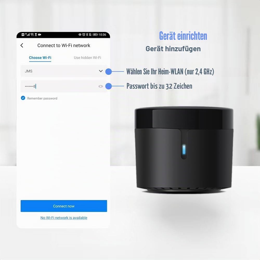 Broadlink - RM4 Mini - Universelle IR-Audio-Video-Fernbedienung, Smart Home WLAN Remote-Hub, kompati