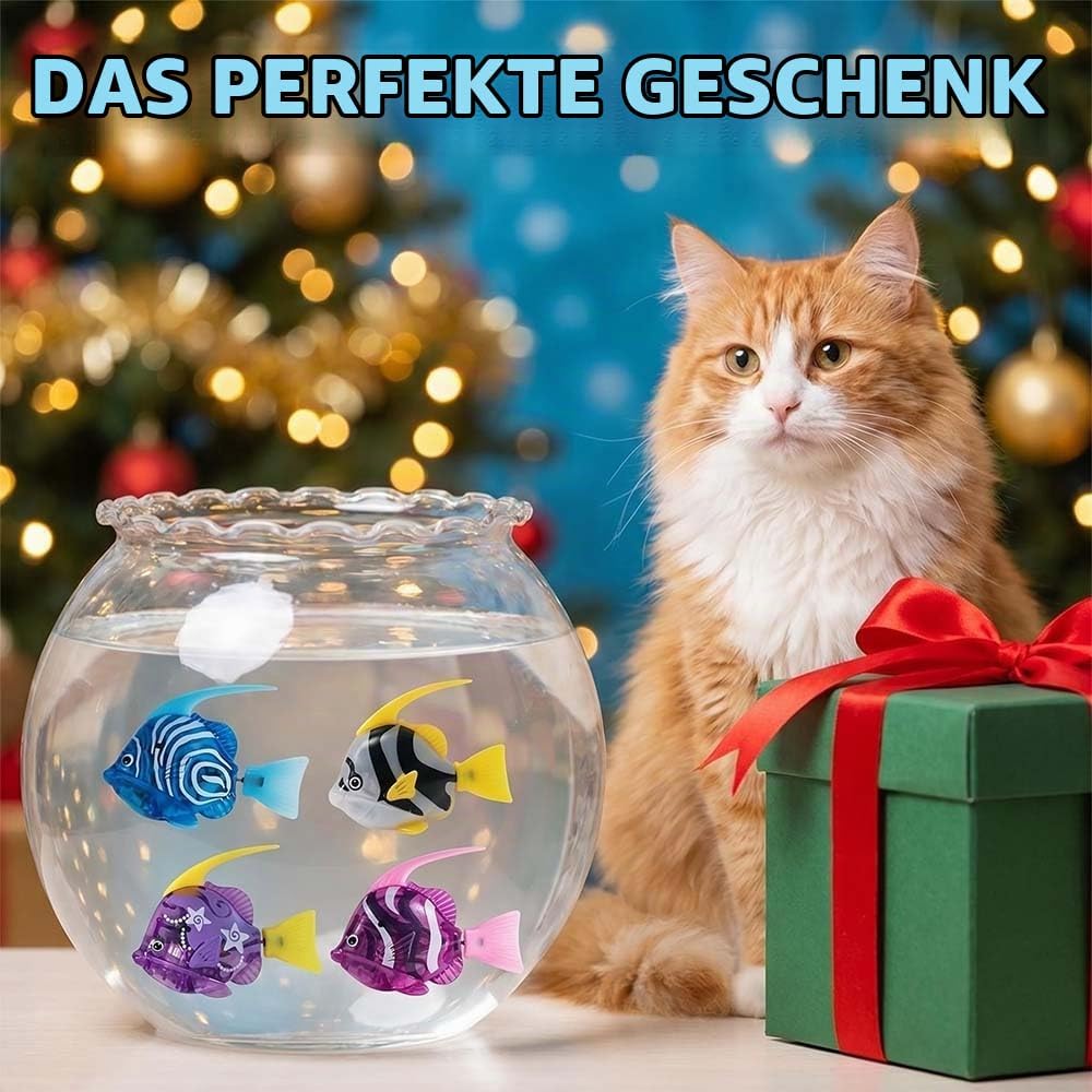 4 Stück Elektronischer Haustier Fisch, Schwimmende Fische Spielzeug, Elektrische Fische Katze Spielz