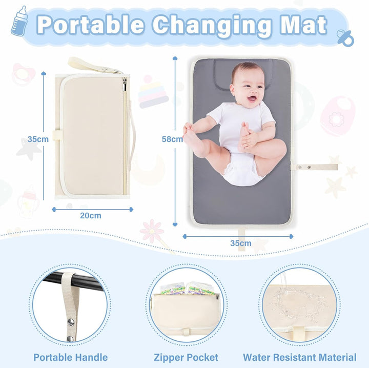 RAINSMORE Baby Wickelrucksack Gross mit Mobiler Wickelauflage Multifunktions Wickeltasche Kinderwage
