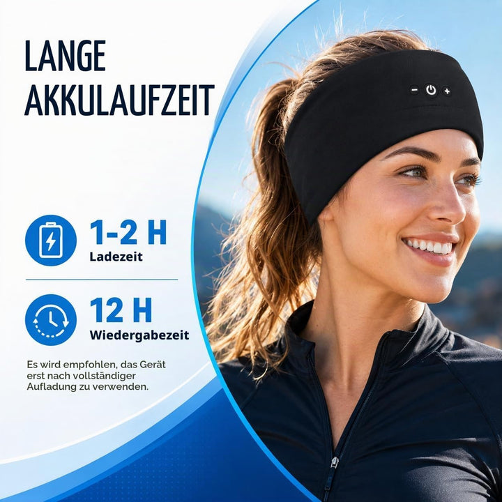 2 Stück Schlafkopfhörer Bluetooth Kopftuch Schlaf, Schwarz &amp; Grau