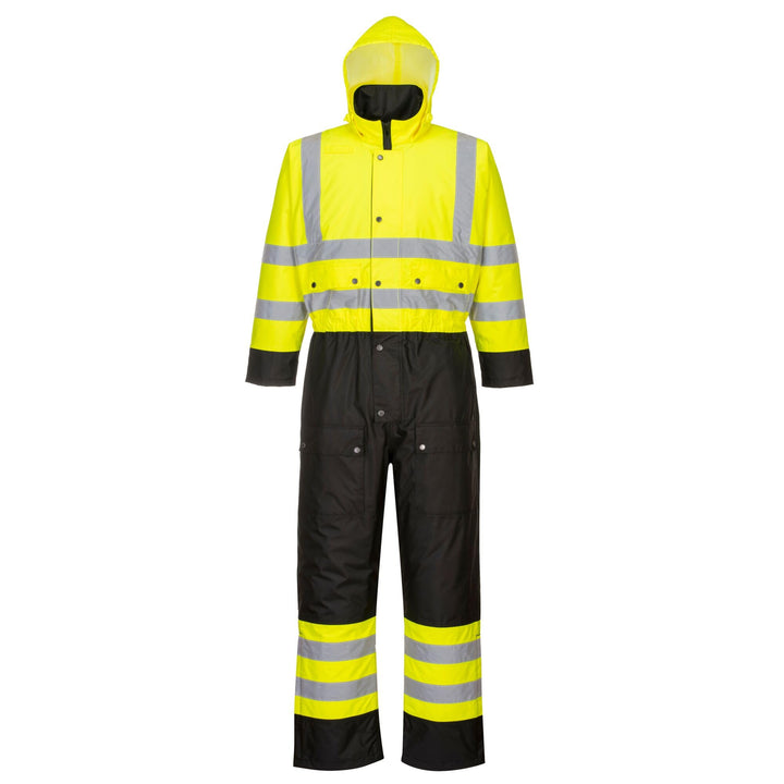 Portwest Warnschutz Kontrast Overall - gefüttert , Grösse: 7XL, Farbe: Gelb/Schwarz, S485YBR7XL