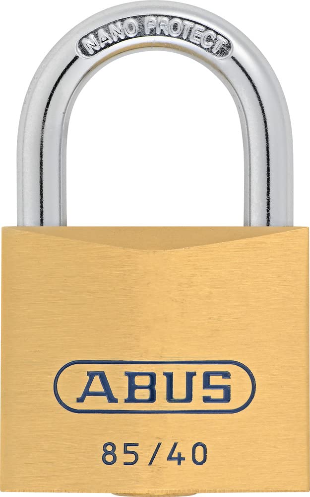ABUS Vorhängeschloss Messing 85/40HB63 gl.-0706 - gleichschliessend und mit hohem Bügel - für Keller