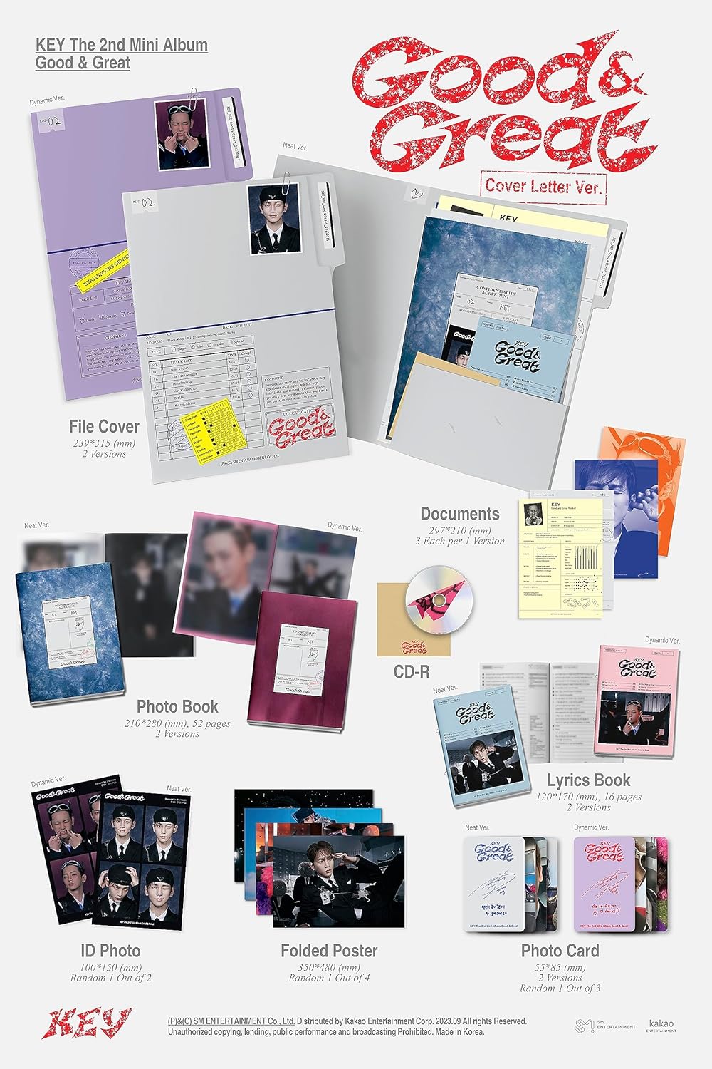 SHINee KEY Good & Great 2nd Mini Album Contents+Tracking Sealed (PAPER 2 Version SET)
