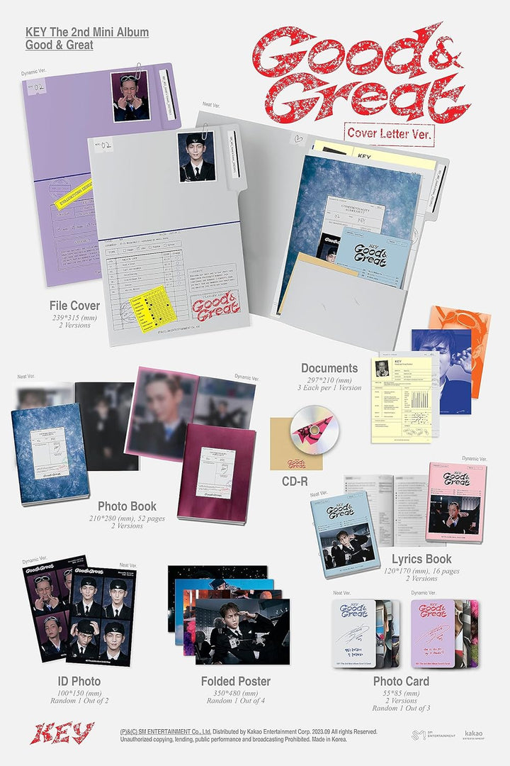 SHINee KEY Good & Great 2nd Mini Album Contents+Tracking Sealed (PAPER 2 Version SET)