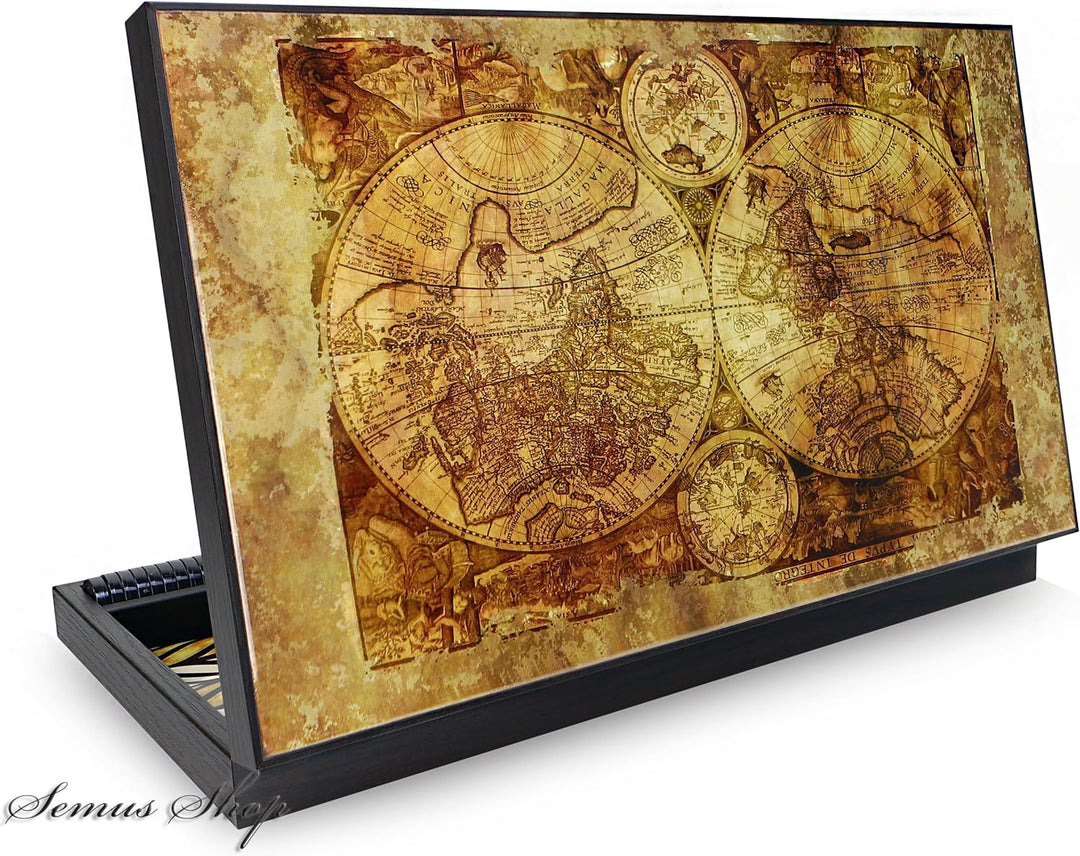 Trendy Backgammon Antique Map/Antik Welt Backgammon Tavla XXL