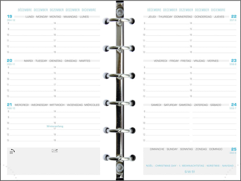 Exacompta Dual Exatime 14 Organizer September 2016 bis Dezember 2017, schwarz