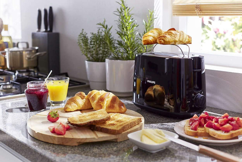 Philips Toaster – 2 Toastschlitze, 8 Stufen, Brötchenaufsatz, Auftaufunktion, Liftfunktion, Abschalt