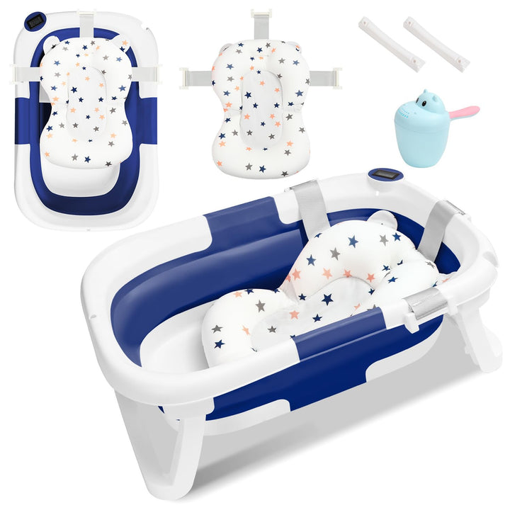 Hebitod Babywanne faltbar Babybadewanne Baby Wanne platzsparend, doppelt faltbare Badewanne mit Bade