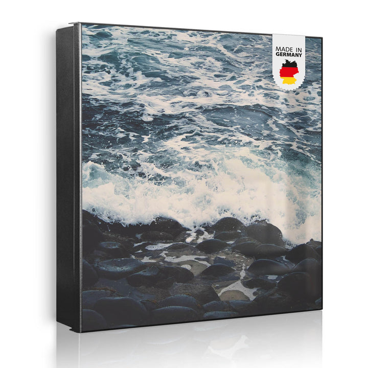 banjado Grosser Schlüsselkasten Metall - Schlüsselbox 30x30cm mit 32 Haken - Schlüsselkasten modern
