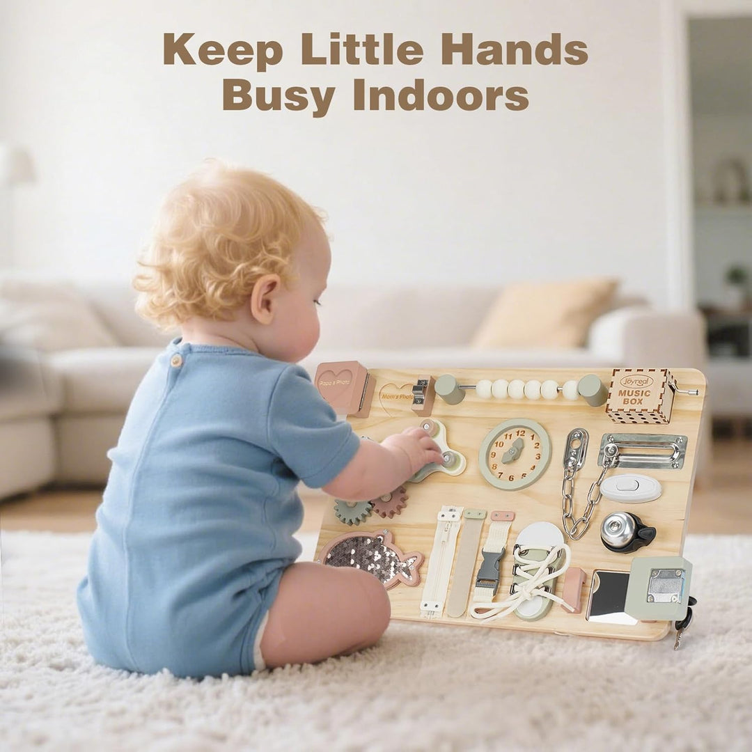 Joyreal Gross Montessori Busy Board - Motorikbrett Activity Board Motorikboard Montessori Spielzeug
