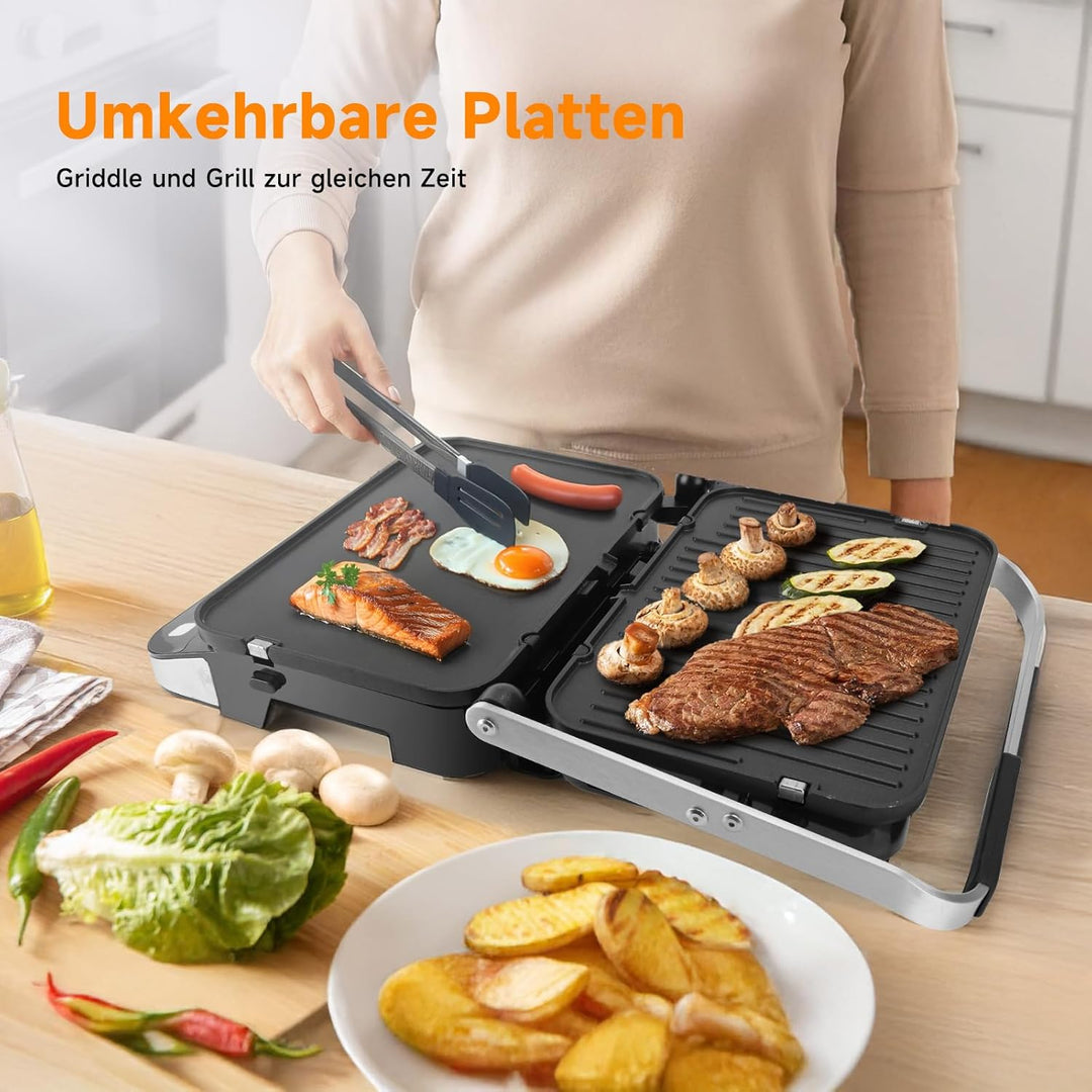 Taylor Swoden Aroma – 2000 W Grill, Sandwichmaker und Panini-Maker, 180º Öffnung, LED-Display und ab