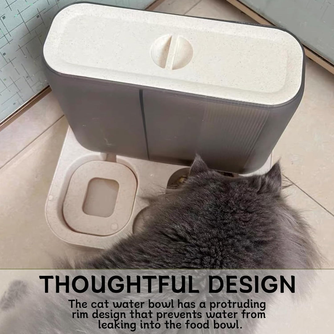 kathson automatischer Futter- und Wasserspender für Katzen, Futterspender für Katzen mit grosser Kap