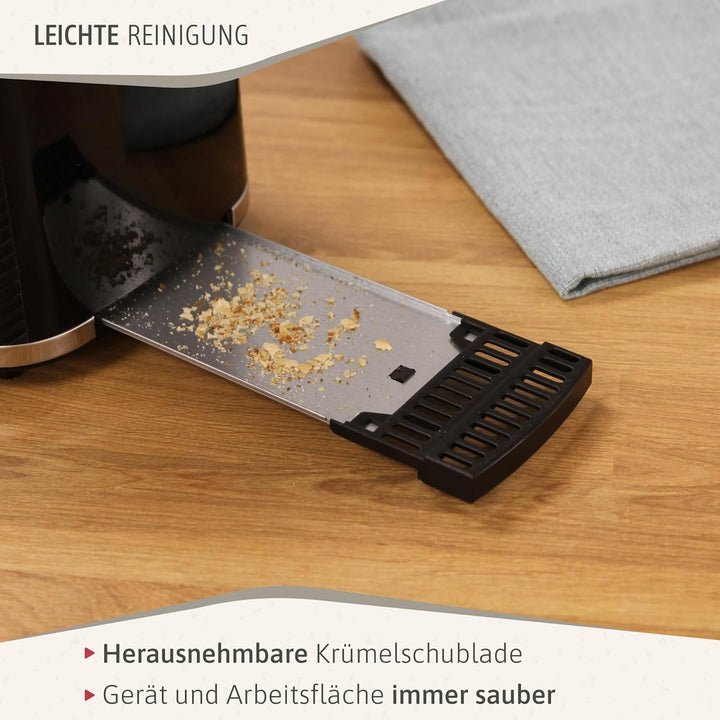 briebe Elegance Toaster mit breitem Schlitz, 2-Scheiben-Toaster, 7 Stufen, Abbrechen, Aufwärmen und