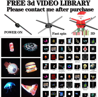 3D-Hologramm-Fan,Missyou 42CM Hologramm-Fan und 700 Videotheken, 3D Holographischer Projektor Hologr