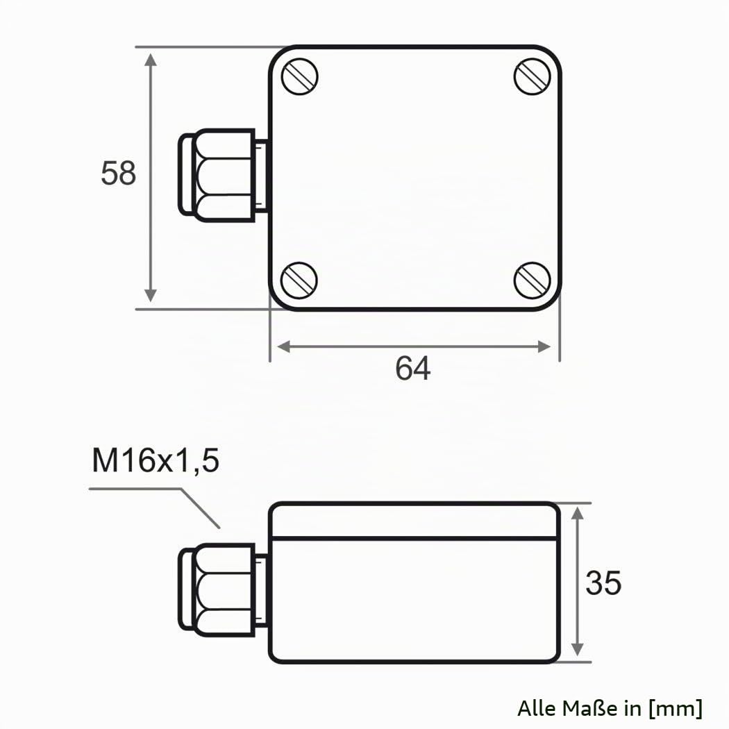 iOVEO 206AF02201 - Aussentemperatur-Messumformer mit Sensor PT1000, Aussenfühler Aktiv, 0-10V oder 4