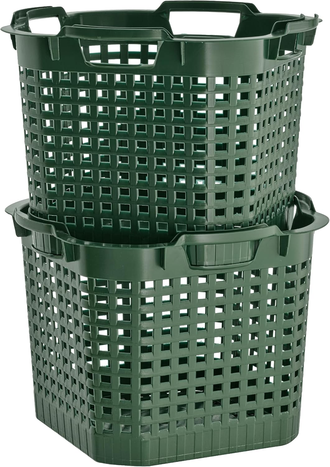 BURI 10x Erntekorb Gartenkorb lebensmittelecht - 25L Kartoffelkorb Obstkorb Laubkorb grün, drehstape