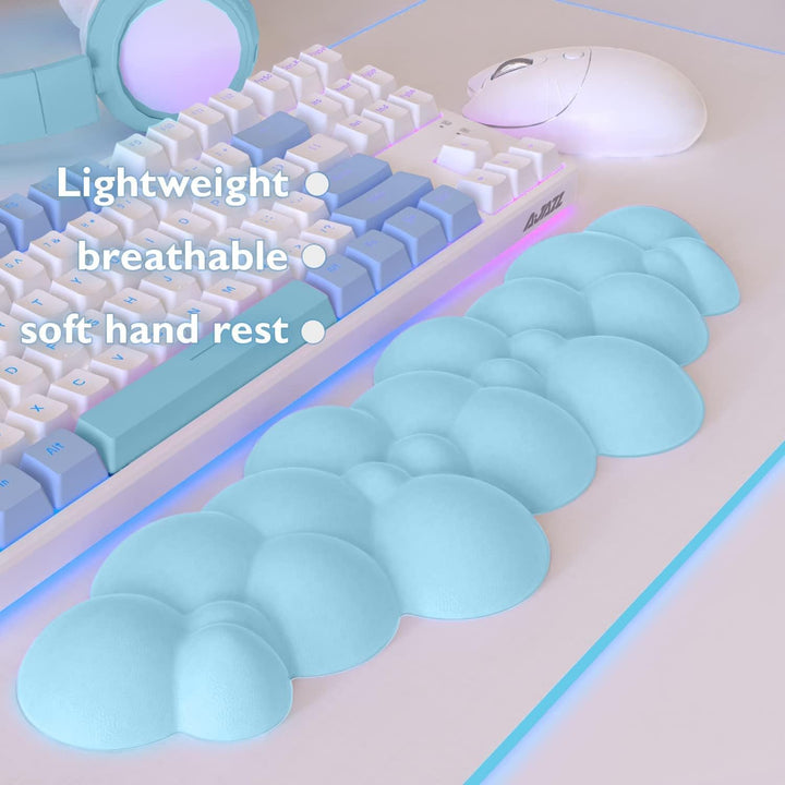 A.JAZZ 3 in 1 Cloud Ergonomische Tastatur-Handballenauflage,Mauspad und Untersetzer-Set,PU-Leder,rut