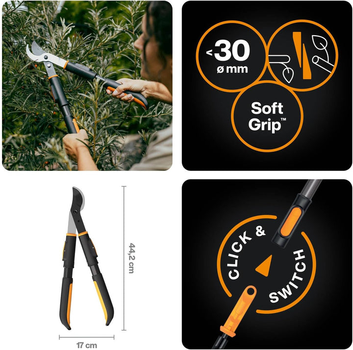 Fiskars OneClick Hedge Shear + Lopper Bypass