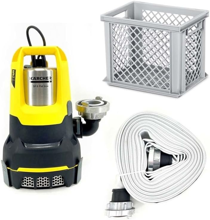 Kärcher Tauchpumpenbox SP 17.000 Flat inkl. C-Kupplung, 20 mtr. Bauschlauch & Kunststoffbox