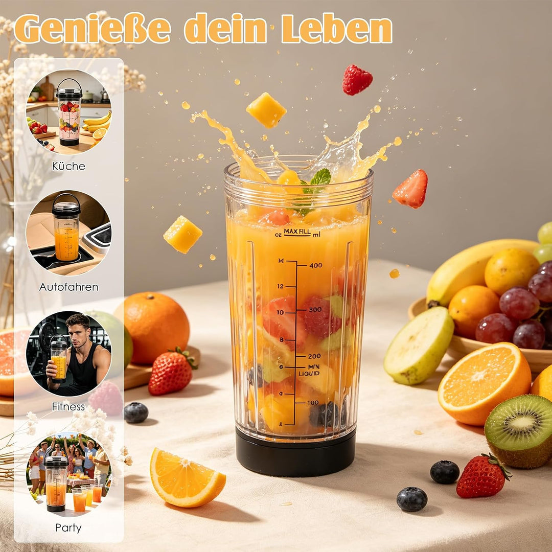 Ersatzbecher für Ninja Blast Mixer BC151 &amp; BC100 Serie, Mixgefäss Mixbecher, Austauschdeckel mit Tra