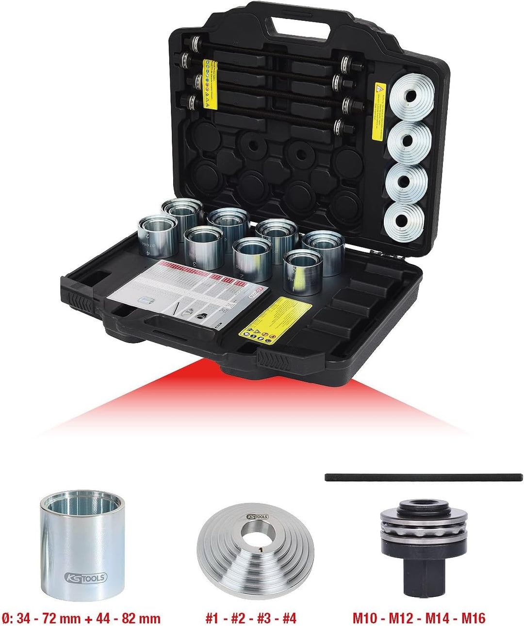 KS Tools 700.1700 Druck- und Zughülsen-Satz, 36-tlg.