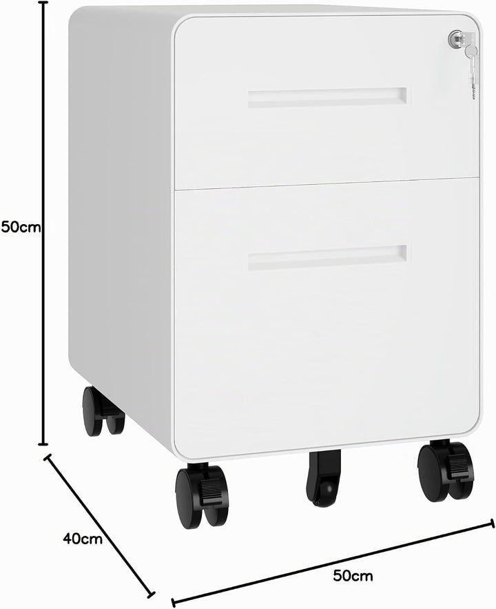 BISLEY Rollcontainer EasyRoll: mit 1 Schublade und 1 Hängeregistaturschublade/Bürocontainer weiss/Ro