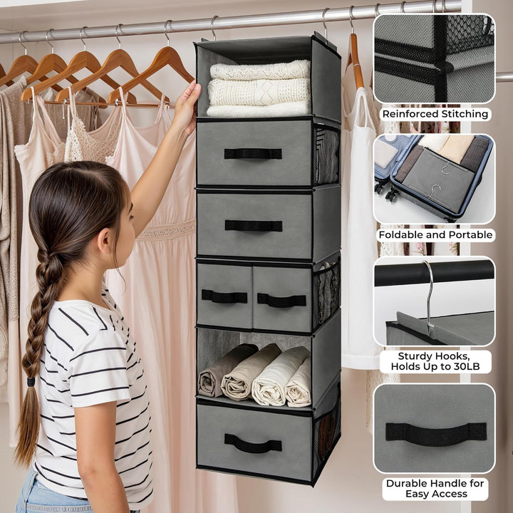 GRANNY SAYS Hängeorganizer Tür mit 4 Taschen und Kleiderschrank Organizer Hängend