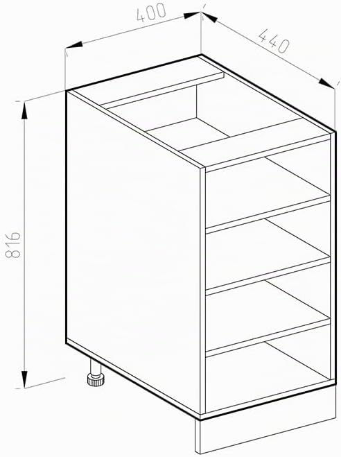 Vicco Küchenregal R-Line, Goldkraft Eiche/Goldkraft Eiche, 40 cm ohne Arbeitsplatte Goldkraft Eiche