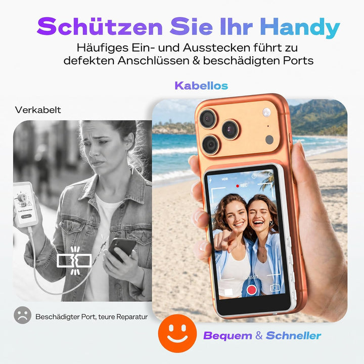 SYNCO XView Handy Selfie Monitor für iPhone 17, 3,97" Magnetischer Smartphone Vlog Bildschirm für An