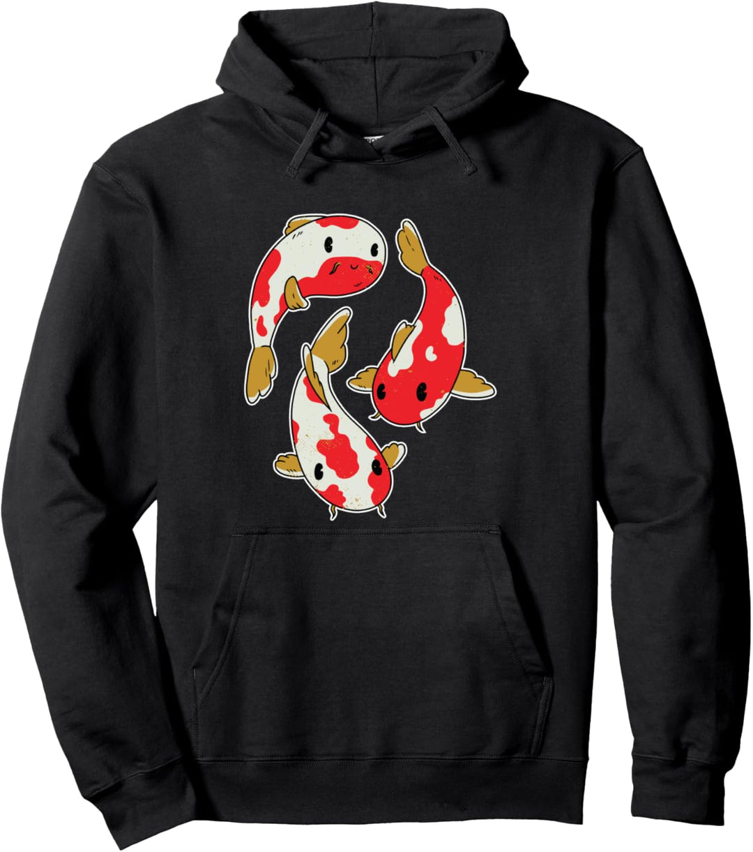 Lustiges Koi, Fischen, Karpfen Design in Regenbogenfarben Pullover Hoodie