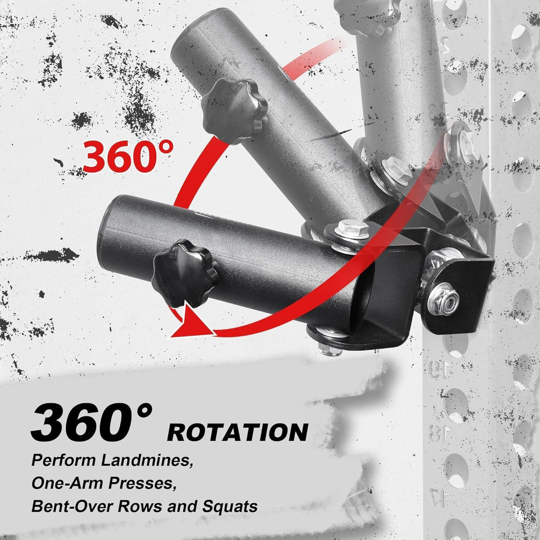 AHTAPFON Barbell Landmine Attachment for Rack,360°Rotation T-Bar Row Attachment Platform,Landmine Ba