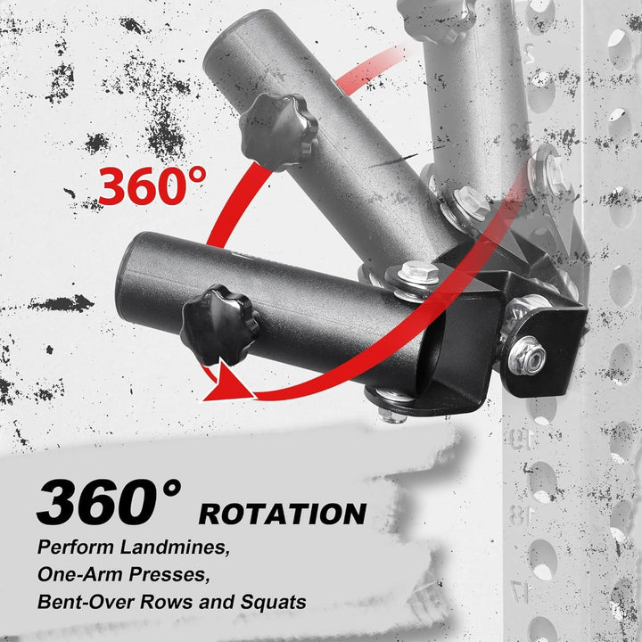 AHTAPFON Barbell Landmine Attachment for Rack,360°Rotation T-Bar Row Attachment Platform,Landmine Ba