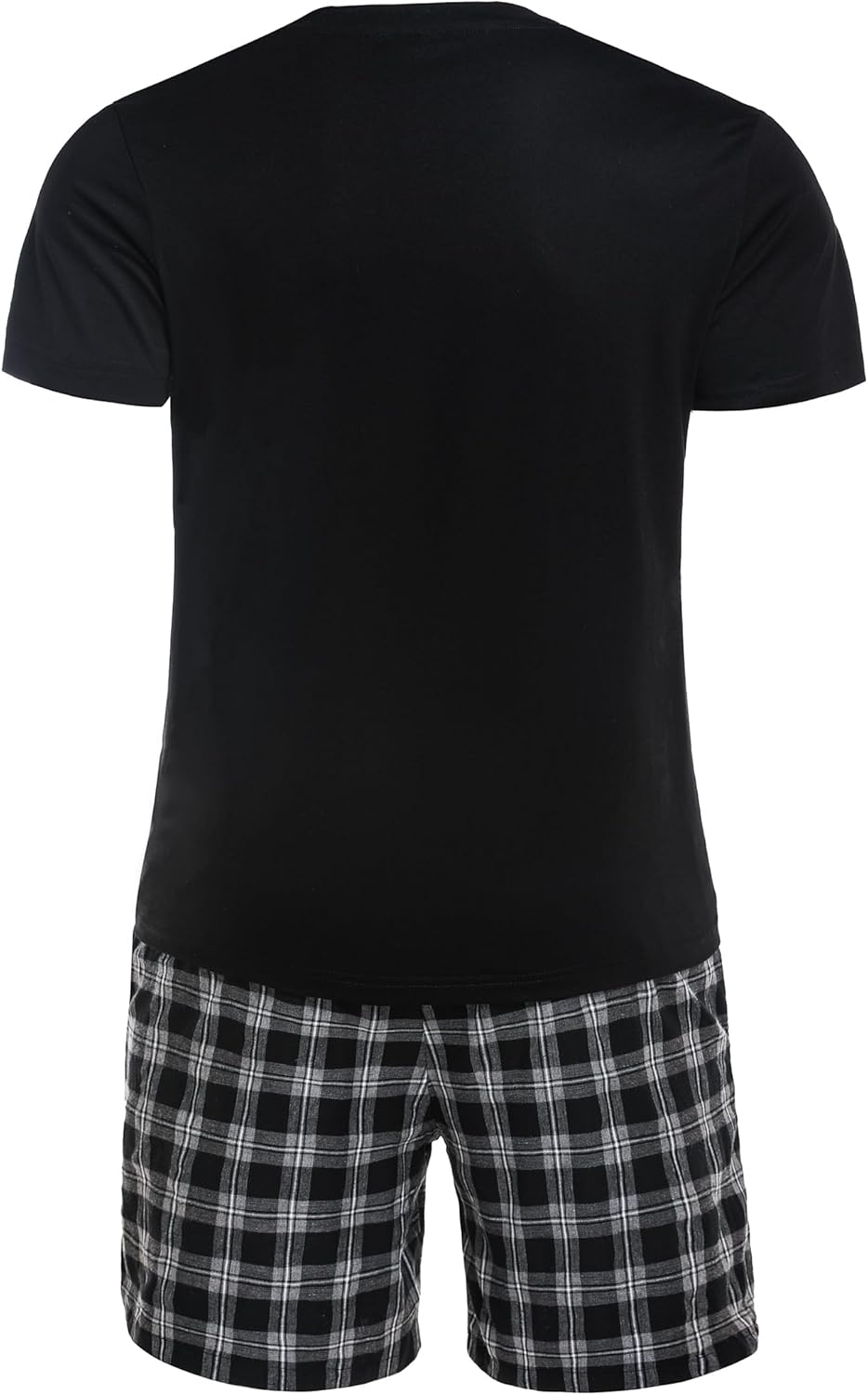 Winovia Schlafanzug Herren Kurz Pyjama 100% Baumwolle Kurzarm Nachtwäsche Nightwear Set mit Rundhals