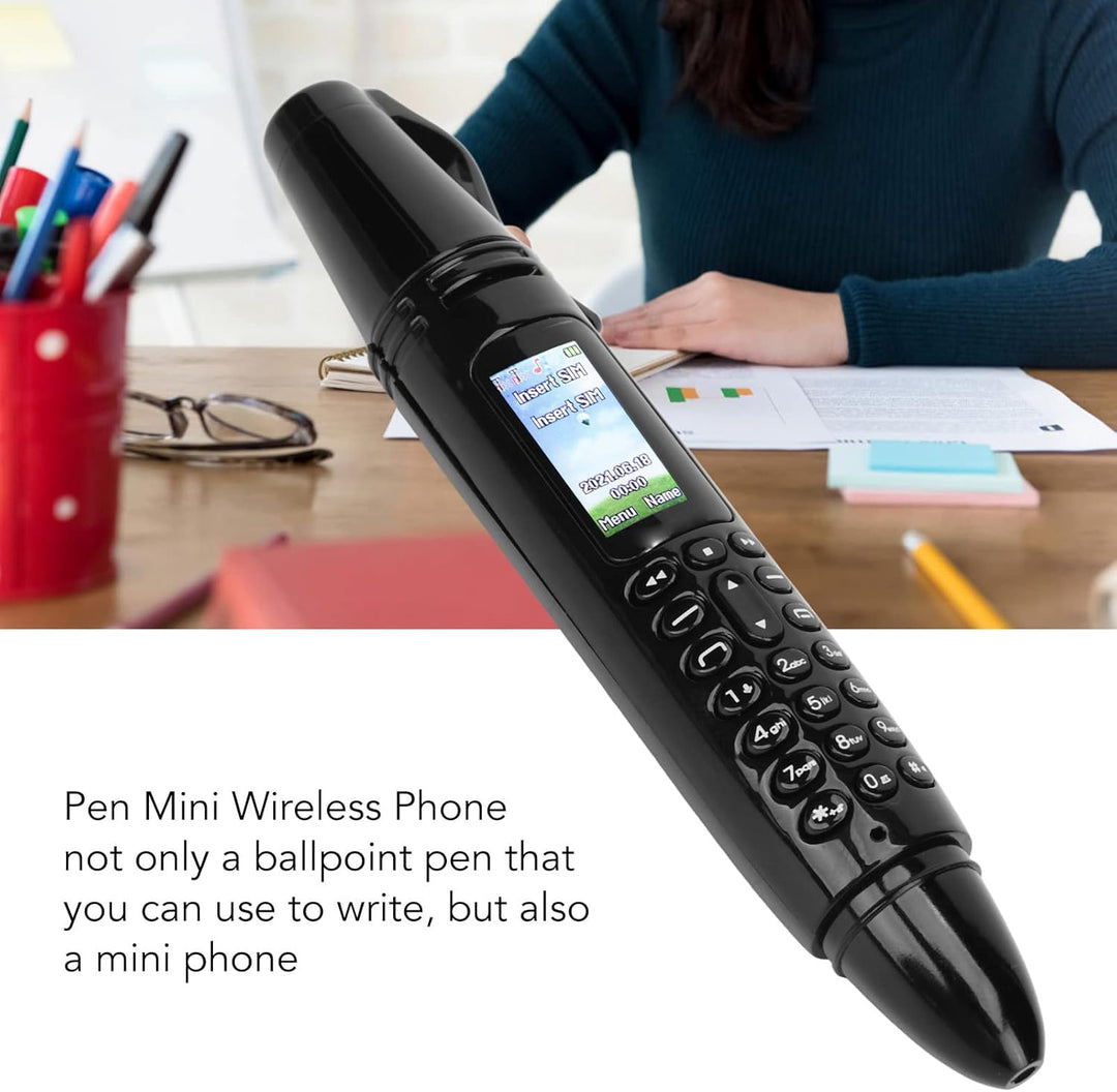 Stift-Handy, AK007 Stift-Handy, Wiederaufladbar mit Kleinem 0,96-Zoll-Bildschirm, Bluetooth-Dialer,