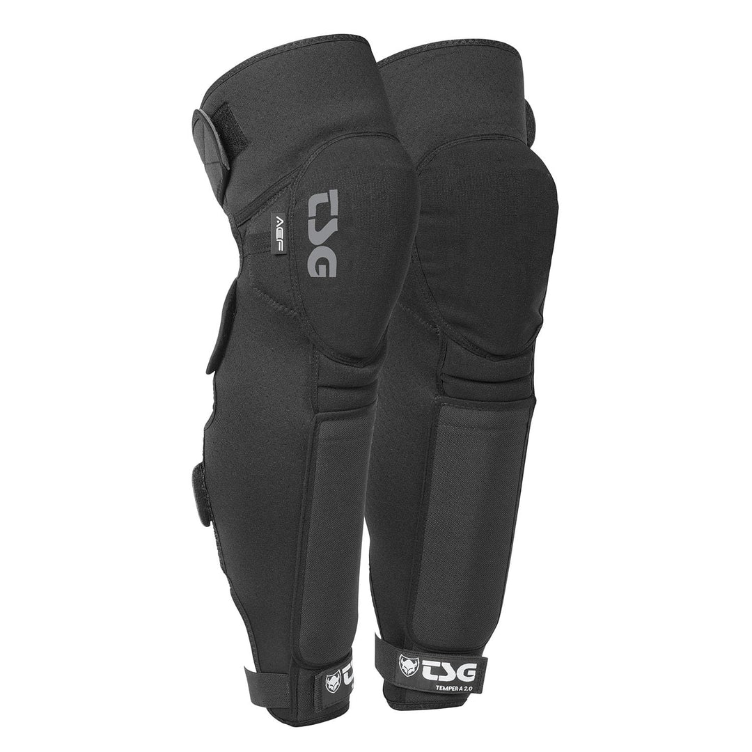 TSG Unisex – Erwachsene Knee-shinguard Temper A 2.0 Ciclocross-Schutz Für Knie Und Glänzen L Schwarz