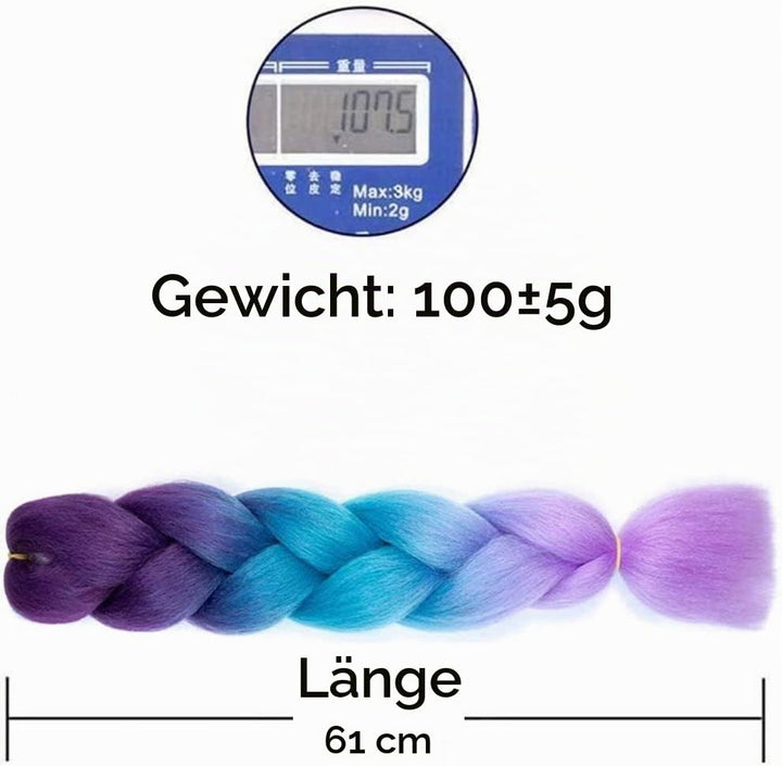 LDMY Kunsthaar Zum Einflechten-6pcs/pack Braids Synthetic Colorful Braiding Hair Extensions 24inch J