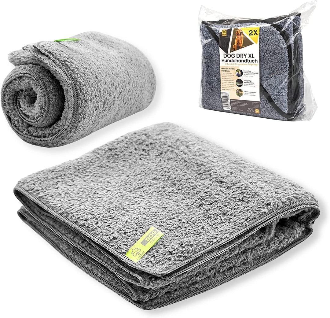 MASCOT (2er Pack) Hundehandtuch XXL extra saugfähig - Fellpflege Hunde Handtuch mit innovativen Schm